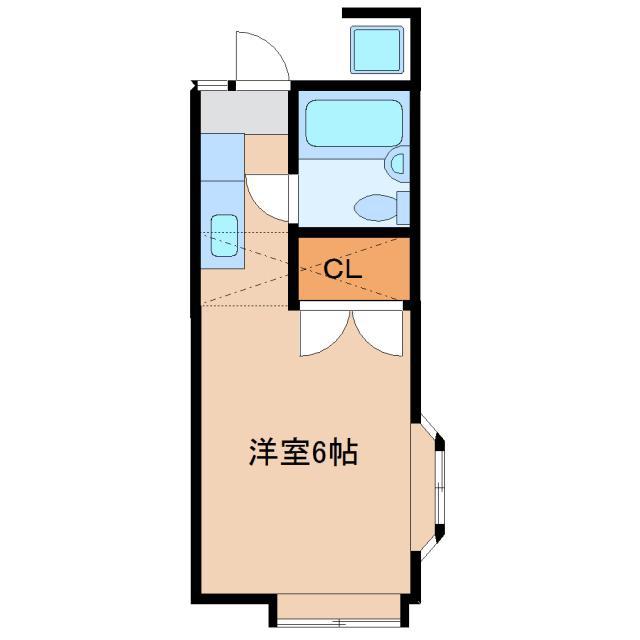 ヴォワラクテ(ワンルーム/1階)の間取り写真