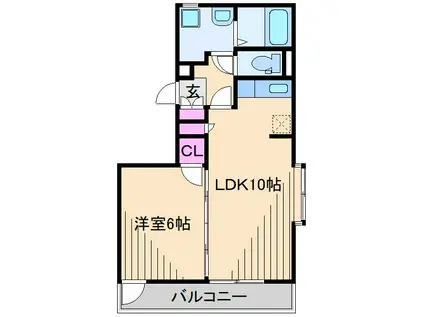 グリーンメゾン(1LDK/1階)の間取り写真