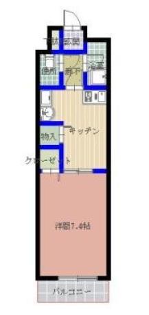 パルロイヤル東古松(1DK/4階)の間取り写真