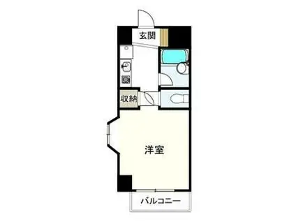 ジュネス瓢箪山(1K/4階)の間取り写真