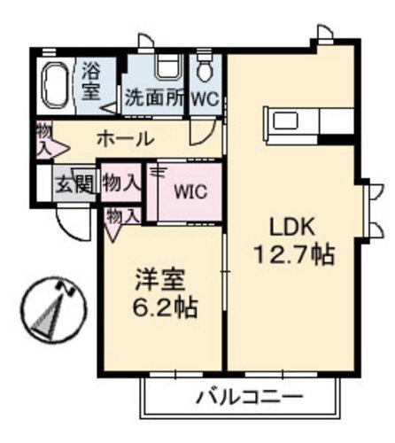 メゾン二林(1LDK/1階)の間取り写真