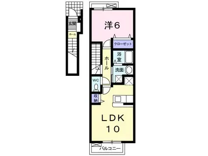 フラワー スペース(1LDK/2階)の間取り写真