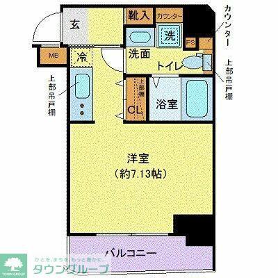 クレヴィスタ武蔵小山(ワンルーム/6階)の間取り写真