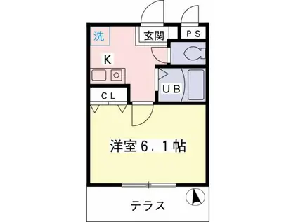 TS橋本ビル(1K/1階)の間取り写真