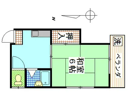 ハイツ青葉(1K/2階)の間取り写真