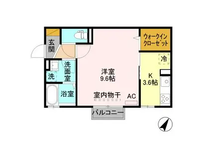 ブリリオ(1K/2階)の間取り写真