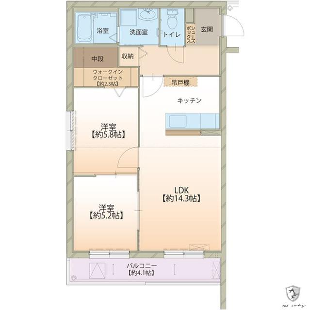 YAMAIWA (2LDK/1階)の間取り写真