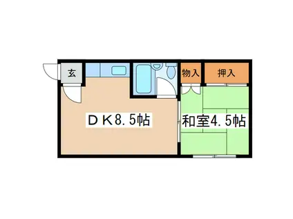 コーポ88(1DK/2階)の間取り写真