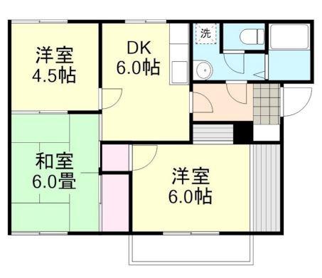 コーポ三宅A棟(3DK/2階)の間取り写真