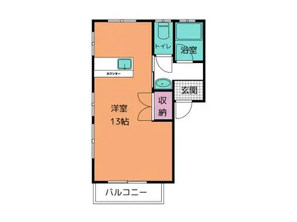 ラ・ピッコロ(ワンルーム/1階)の間取り写真