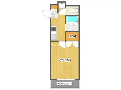 プルミエ(1K/1階)の間取り写真