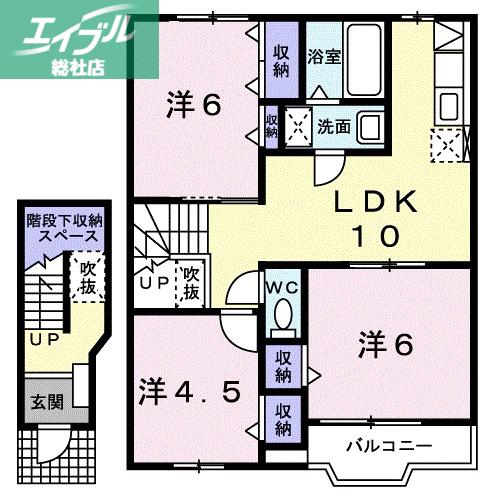 サンライズ21(3LDK/2階)の間取り写真