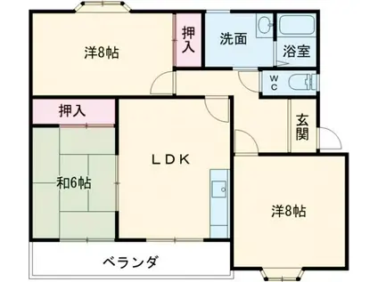 サンリッチ石榑I(3LDK/2階)の間取り写真