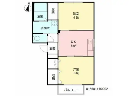 ラ・プラス神野(2DK/2階)の間取り写真