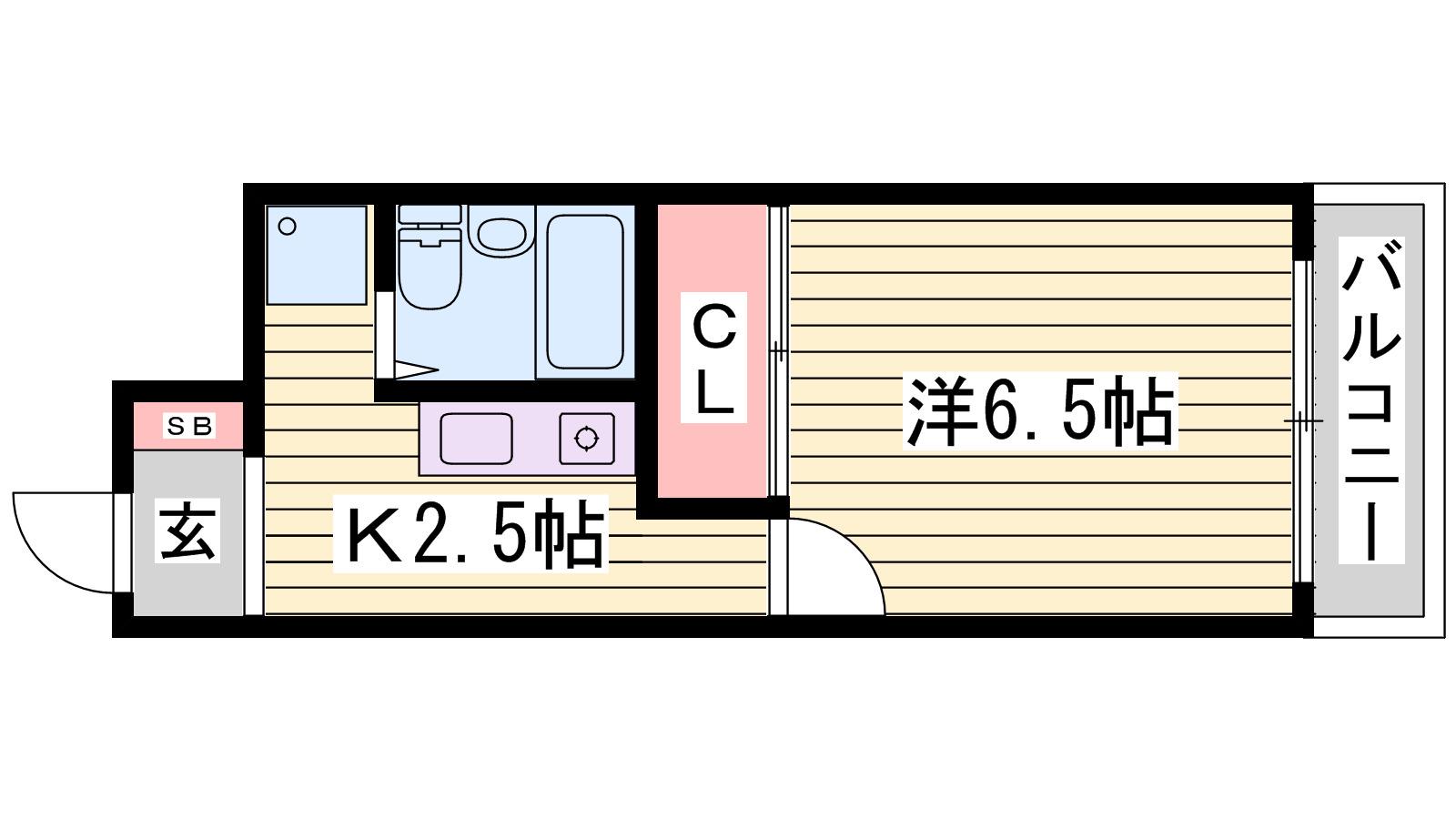 メゾンアポロ(ワンルーム/4階)の間取り写真