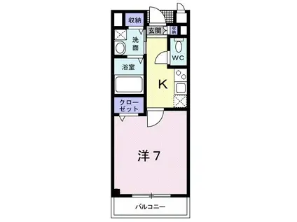 タカンド(1K/2階)の間取り写真