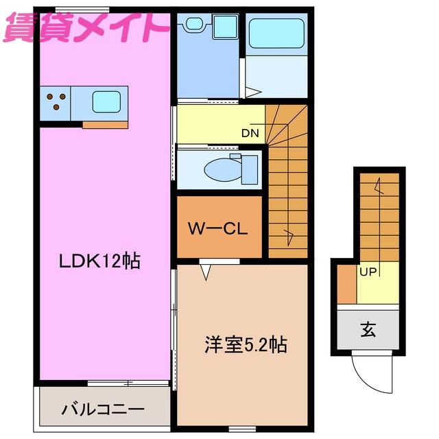 S・HILLS(1LDK/2階)の間取り写真