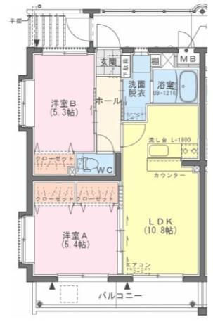 NUOVE CONNESSIONI(2LDK/1階)の間取り写真