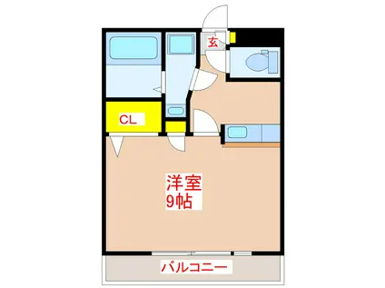 プレファランス鷹師(1K/4階)の間取り写真