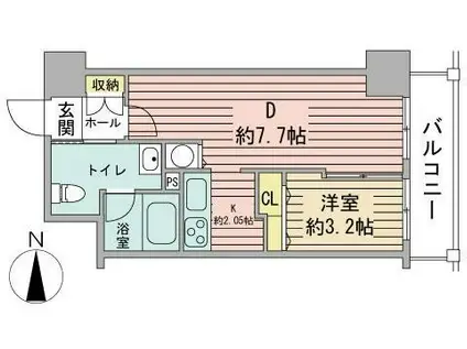 レジディア大通西(1DK/12階)の間取り写真