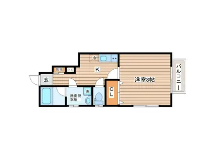 アスコット大野田(1K/1階)の間取り写真