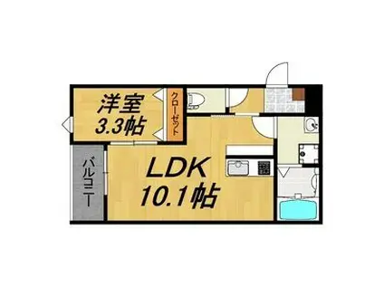 LECOCON一宮VI(1LDK/2階)の間取り写真