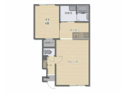 STELLA NOVA東川(2LDK/2階)の間取り写真