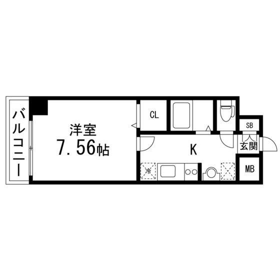 CIRCLEIII長町(1K/4階)の間取り写真