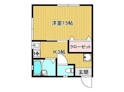 レスト鴨島(1K/2階)の間取り写真