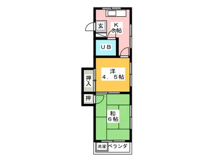 今氏ビル(2K/2階)の間取り写真