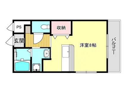 IRISSPIRA-BRIGHT(ワンルーム/4階)の間取り写真