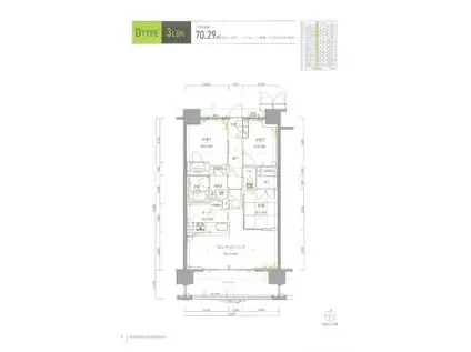ブランシエラ熊本中央(3LDK/7階)の間取り写真