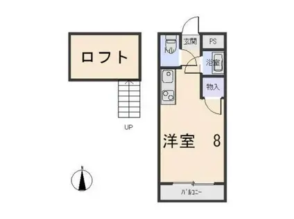 アーバンスクエアーII(ワンルーム/2階)の間取り写真