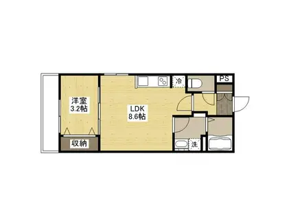 月光多治米(1LDK/2階)の間取り写真