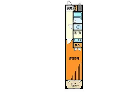 みなみ野モジュール(1K/1階)の間取り写真