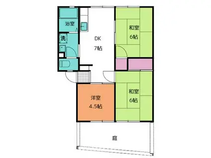 ファミール泉 ペット(3DK/1階)の間取り写真