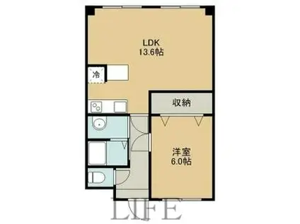 エルフィーネI(1LDK/3階)の間取り写真