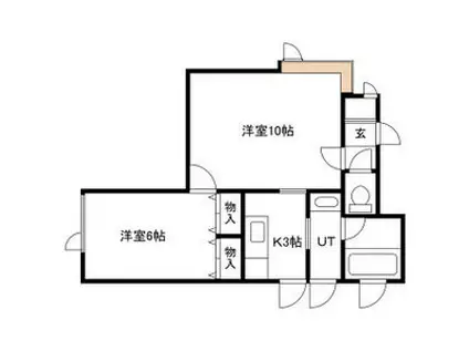 K.T.ハイツ(1LDK/2階)の間取り写真