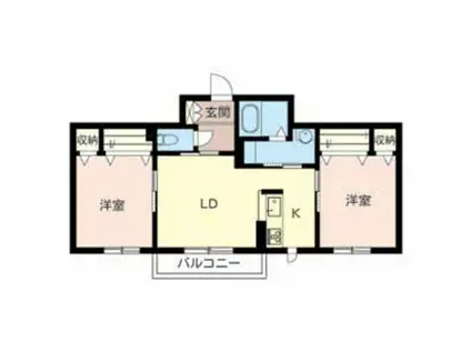 セントリビエ北野田A(2LDK/2階)の間取り写真