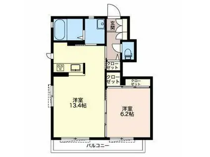 ソルレガーロ B(1LDK/1階)の間取り写真