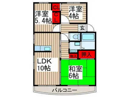 エータイマンション(3LDK/4階)の間取り写真