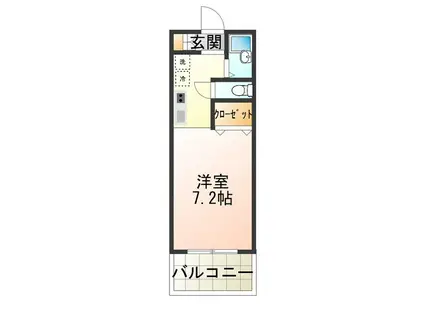 カーサ御崎(1K/1階)の間取り写真