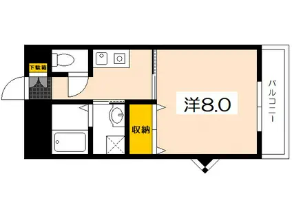 WING TACHIBANA(1K/3階)の間取り写真