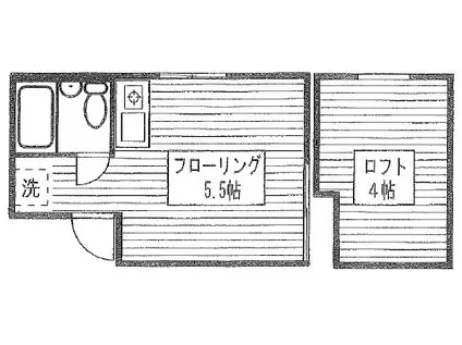 リック坂下(ワンルーム/2階)の間取り写真