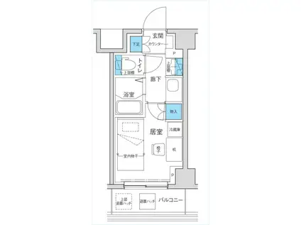 キャンパスヴィレッジ武蔵小杉(ワンルーム/2階)の間取り写真
