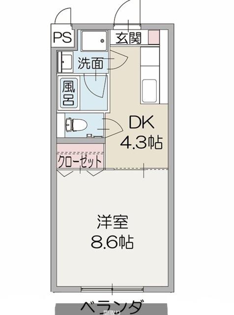 アルメリア(1DK/1階)の間取り写真