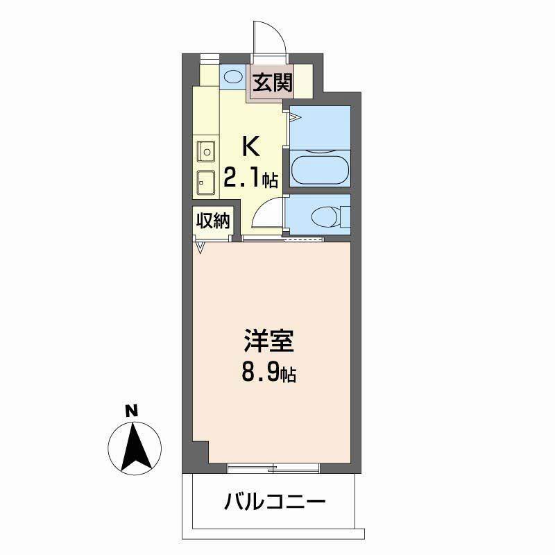 泉川マンション(1K/2階)の間取り写真