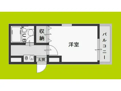 マンションリヴィエラ(ワンルーム/4階)の間取り写真