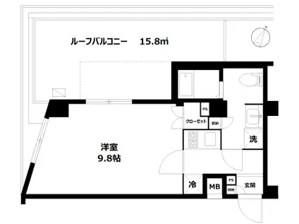 CQレジデンス久が原(1K/4階)の間取り写真