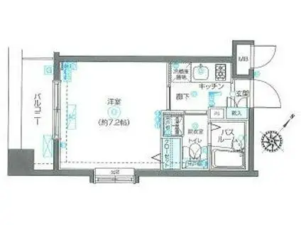フェニックス池袋参番館(1K/7階)の間取り写真